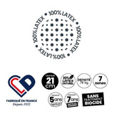 Matelas 90x200 marque DUNLOPILLO - Hauteur 21 cm Latex - Aération naturelle - 7 zones-  Soutien Équilibré - Fabriqué en France