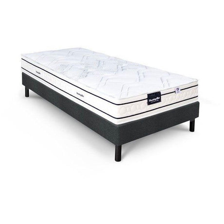 Ensemble matelas sommier  90x200 marque DUNLOPILLO - Hauteur 20 cm - Ressorts ensachés -5 zones - Equilibré - Fabriqué en France