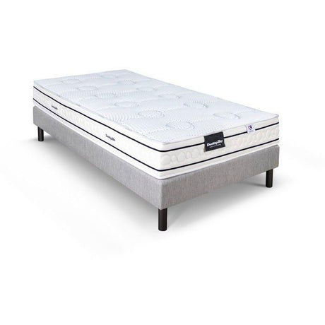 Ensemble matelas sommier  90x200 marque DUNLOPILLO Hauteur 21 cm - Latex - Aération -7 zones- Soutien Équilibré - Fabriqué en France