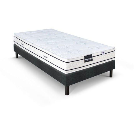 Ensemble matelas sommier  90x200 marque DUNLOPILLO Hauteur 21 cm - Latex - Aération -7 zones- Soutien Équilibré - Fabriqué en France