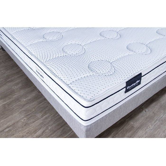 Ensemble matelas sommier  180x200 (2x90)marque DUNLOPILLO Hauteur 21 cm- Latex -7 zones - Soutien Équilibré - Fabriqué en France