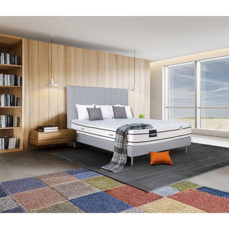 Ensemble matelas sommier  180x200 (2x90)marque DUNLOPILLO Hauteur 21 cm- Latex -7 zones - Soutien Équilibré - Fabriqué en France