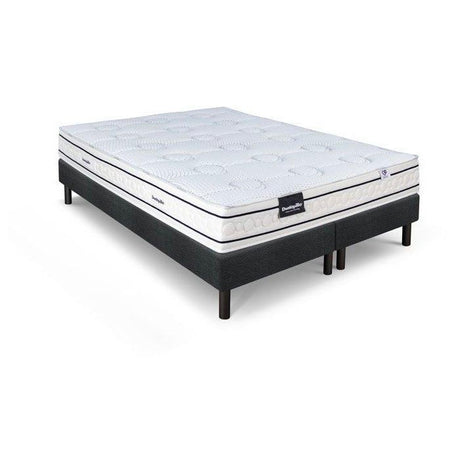 Ensemble matelas sommier  180x200 (2x90)marque DUNLOPILLO Hauteur 21 cm- Latex -7 zones - Soutien Équilibré - Fabriqué en France