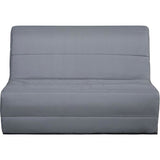 Banquette convertible BZ DUNLOPILLO- 2 places - Tissu gris - L 140 x H 94 x P 55 cm - PEARL
