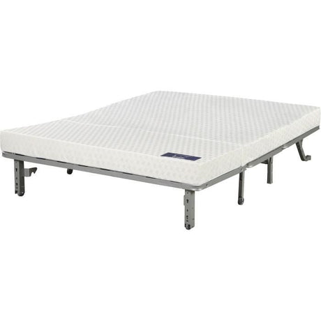 Banquette convertible BZ DUNLOPILLO- 2 places - Tissu gris - L 140 x H 94 x P 55 cm - PEARL