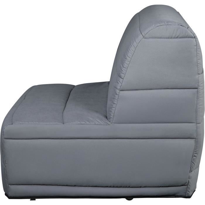 Banquette convertible BZ DUNLOPILLO- 2 places - Tissu gris - L 140 x H 94 x P 55 cm - PEARL
