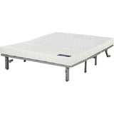 Banquette convertible BZ DUNLOPILLO- 2 places - Tissu gris - L 140 x H 94 x P 55 cm - PEARL