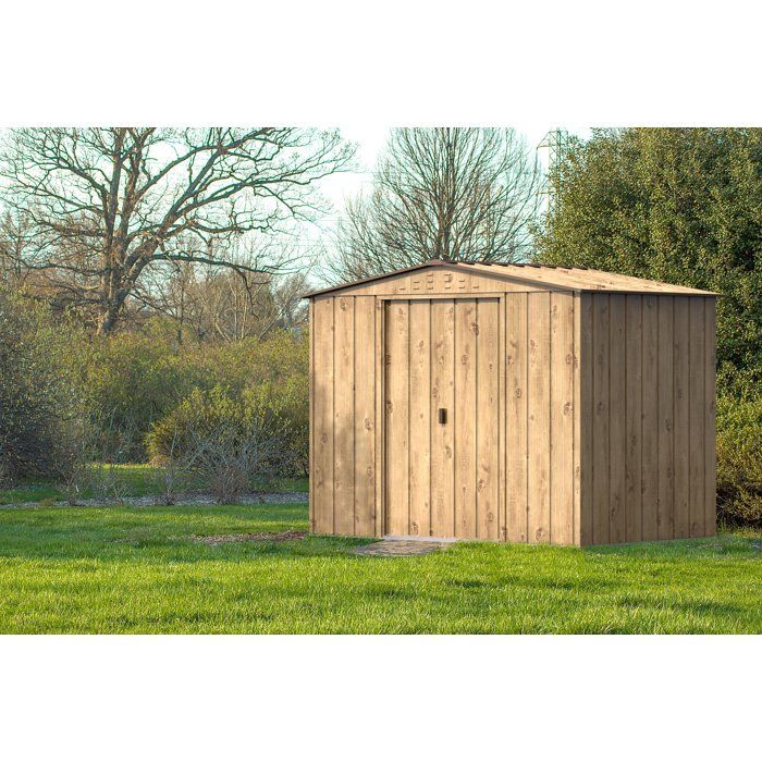 Abri de jardin en métal imitation bois - DURAMAX - 4,75m² + kit d'ancrage - Epaisseur 0,33 mm