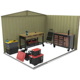 Abri de jardin en métal imitation bois - DURAMAX - 7,75m² + kit d'ancrage - Epaisseur 0,33 mm