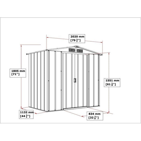 Abri de jardin - Métal - DURAMAX - 2,47 m˛ - 0,33 mm - Anthracite - DUECO64PR