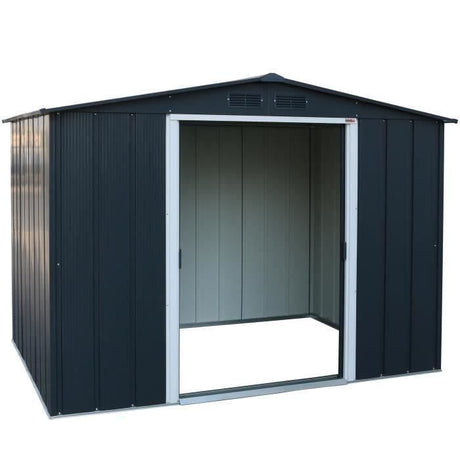 Abri de jardin en métal 4,77 m2 - DURAMAX - Kit d'ancrage inclus - Gris anthracite