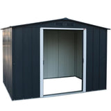 Abri de jardin en métal 4,77 m2 - DURAMAX - Kit d'ancrage inclus - Gris anthracite