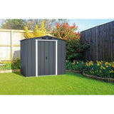 Abri de jardin en métal 3,68 m2 - Kit d'ancrage inclus - Gris anthracite