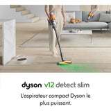 DYSON V12 Detect Slim Absolute - Aspirateur Balai sans fil - Puissance 150 AW - Contrôle de puissance - Brosse avec lumiere intégrée