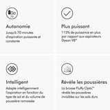 DYSON Gen5 Detect Absolute - Aspirateur Balai - Puissance 262AW - Filtre HEPA capturant 99,9 % des particules - Autonomie 70