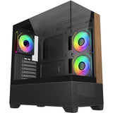 Boitier Moyen Tour ATX Cooler Master Elite 690 Wood RGB avec panneaux vitrés (Noir/Marron)