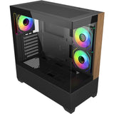 Boitier Moyen Tour ATX Cooler Master Elite 690 Wood RGB avec panneaux vitrés (Noir/Marron)