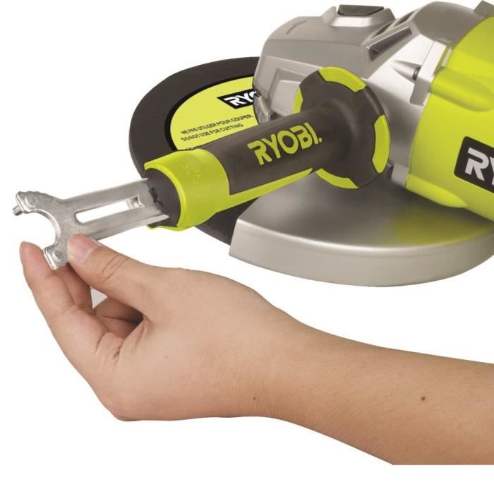 RYOBI - Meuleuse d'angle 2 000 W 230mm - poignÈe 180∞ - coffret antichocs + coffret, disque mÈtal 230mm & clÈ de service - EAG2000RS