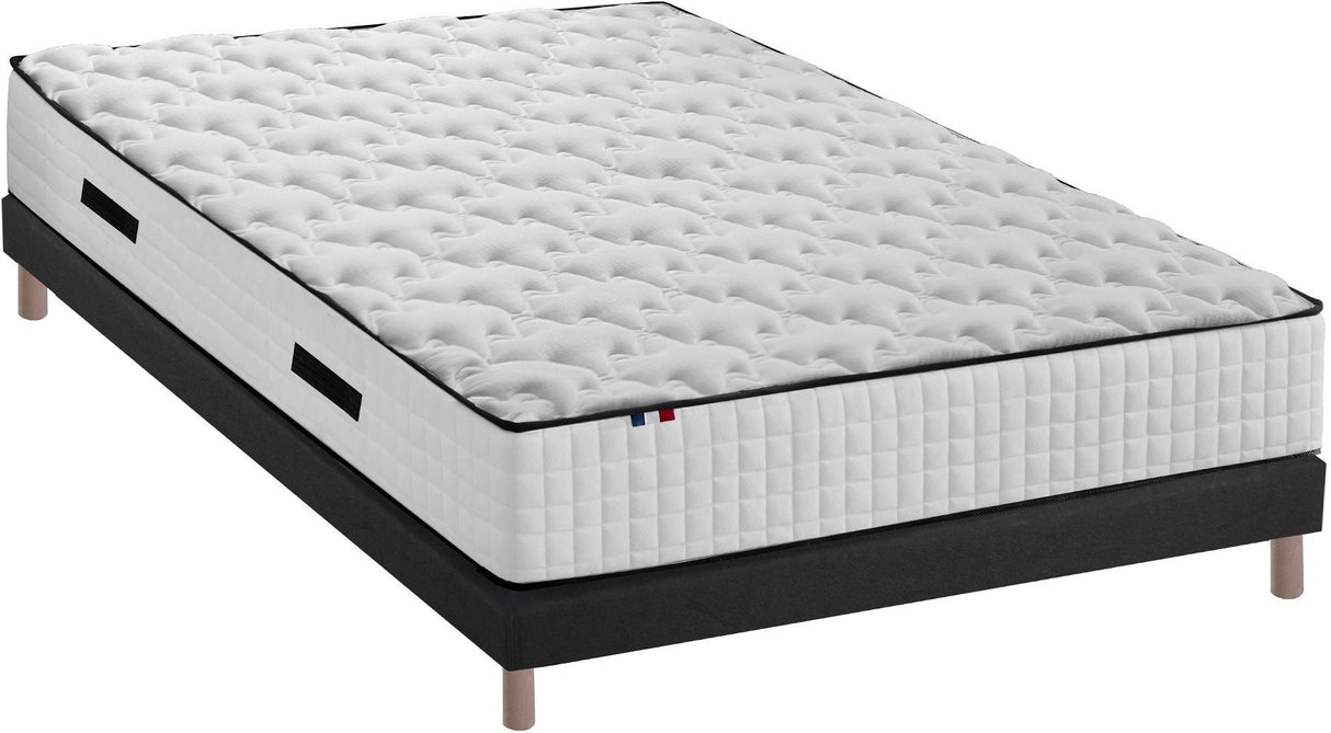 CONFORT DESIGN Marcel Ensemble Matelas & sommier 160 x 200 - Ep.25 cm - Ressorts & Mémoire de forme - Fabriqué en France