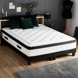 CONFORT DESIGN Quatuor Matelas + sommier 180 x 200 - Ep.30 cm - 4 technologies - Ressort/Mémoire/Latex/HR - Fabriqué en France