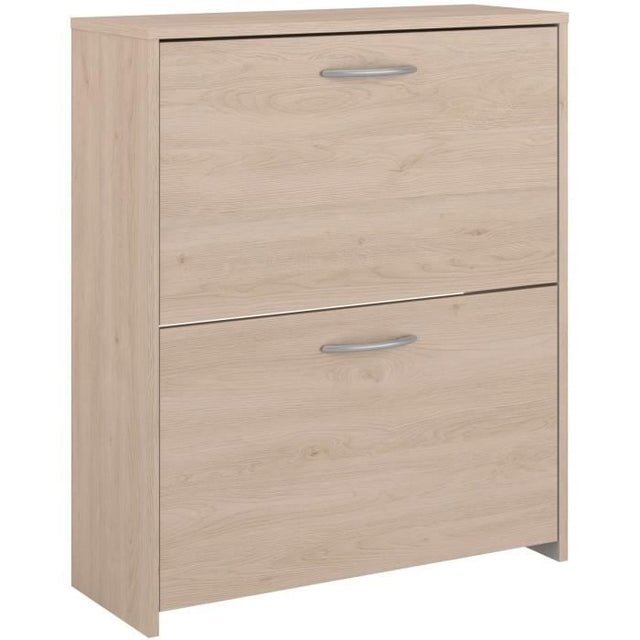 Meuble a chaussures 2 abattants - EASY LIFE - Décor Chene - L66,5 x P25,1 x H78,5cm - PARISOT