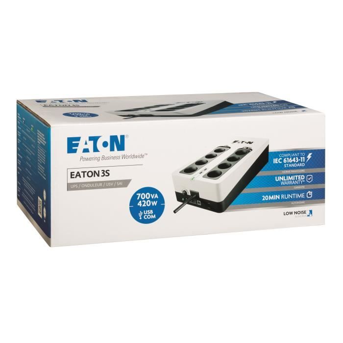 Onduleur Eaton 3S Gen 2 FR - 700VA (Blanc/Noir)