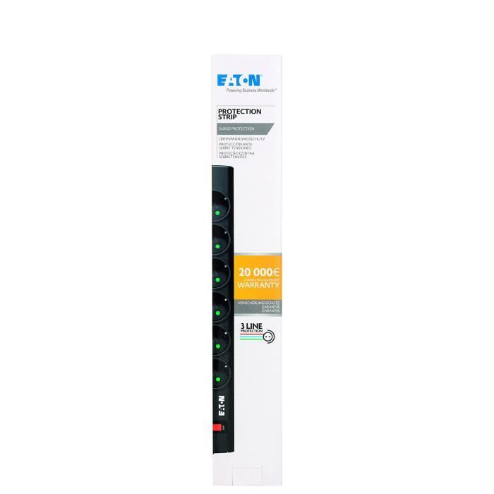 Multiprise/Parafoudre - EATON Protection Strip 6 DIN - PS6D - 6 prises DIN europÈennes - Noir