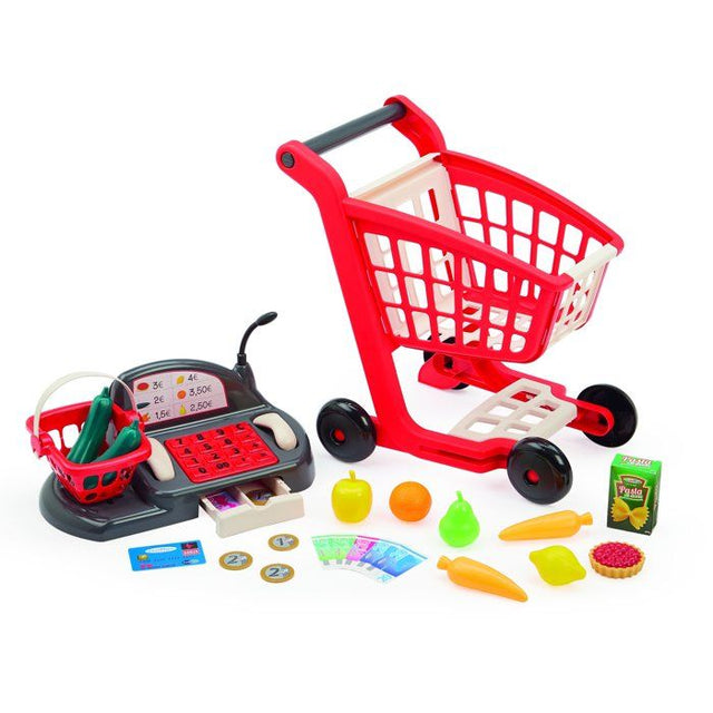 Chariot de supermarché ECOIFFIER avec caisse enregistreuse