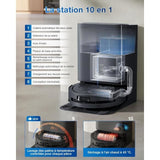 ECOVACS T80 OMNI - Robot Aspirateur Laveur - 18 000 Pa - Nettoyage Automatique instantané OZMO Roller - ZeroTangle 3.0