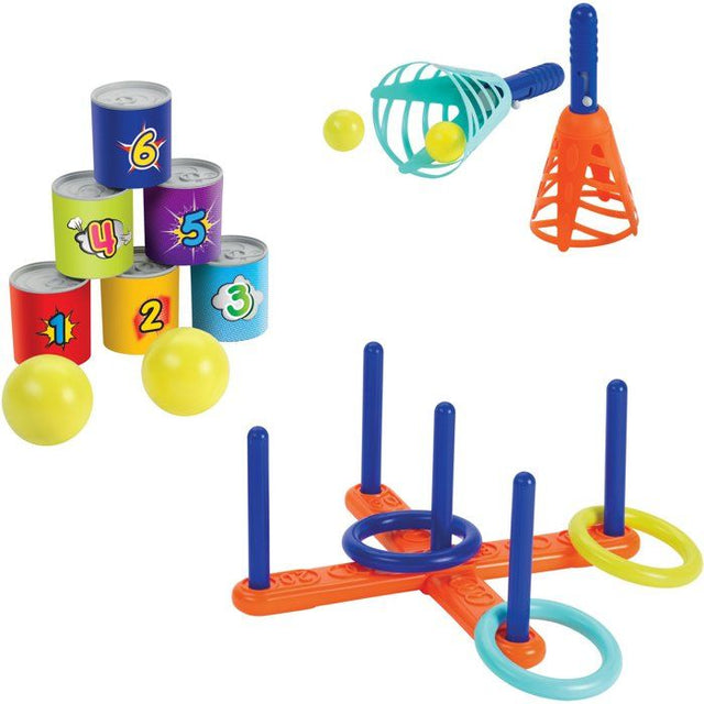 Jeu d'adresse - ECOIFFIER - Pack 3 Sports - Chamboule tout, Jeu de croix, Lance-balles