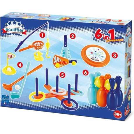 Coffret sport 6 en 1 ECOIFFIER - Jeux de sport pour enfant des 18 mois - Origine France Garantie