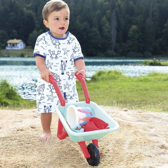 ECOIFFIER Plage 263 - Brouette Garni Plage - 18 mois - Tout le Nécessaire pour jouer dans le sable