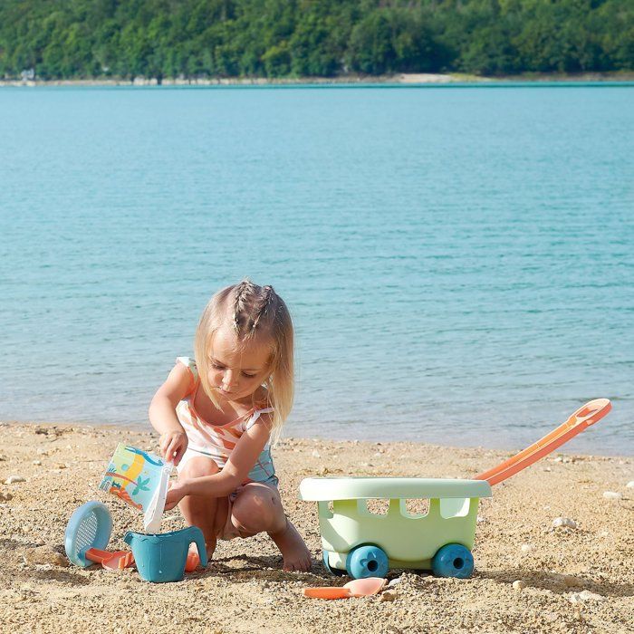 ECOIFFIER Plage 465 - Chariot Dino Garni - 18 mois - Tout transporter a la plage