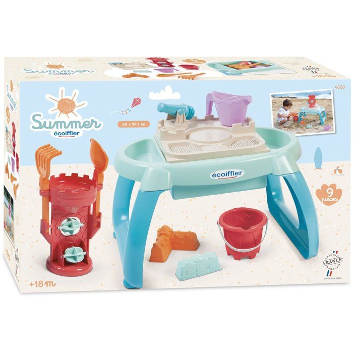 ECOIFFIER Plage 4603 - Table Sable Et Eau - 18 mois - Pour Jouer avec le Sable Et L'Eau