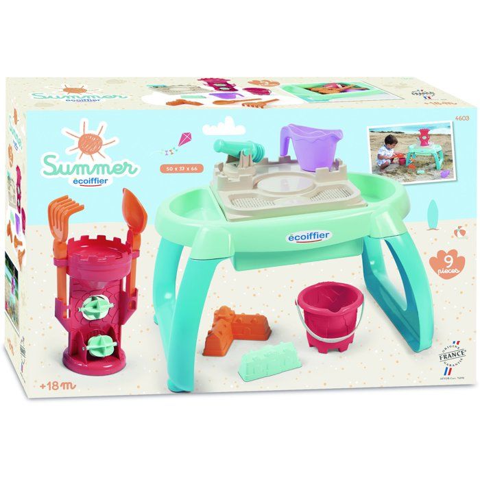 ECOIFFIER Plage 4603 - Table Sable Et Eau - 18 mois - Pour Jouer avec le Sable Et L'Eau