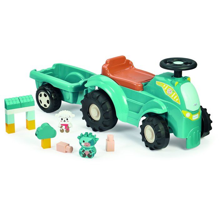 Tracteur directionnel garni avec remorque - ECOIFFIER - 15 accessoires - De 12 a 36 mois