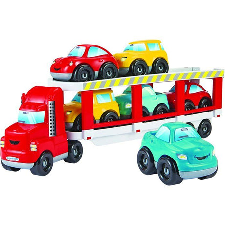 Camion porte-voitures ECOIFFIER - Abrick - Transporte 6 voitures sur 2 étages - Rouge - Des 18 mois