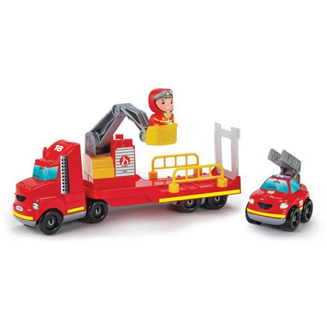 Ecoiffier Intervention pompier, Abrick 3290, Jeu de construction pour enfant, Camion pompier 32 cm, Des 18 mois, Fabriqué en France