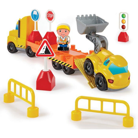 Jouet de chantier - Ecoiffier - Pelleteuse et camion avec accessoires - Jaune - Mixte - 18 mois+