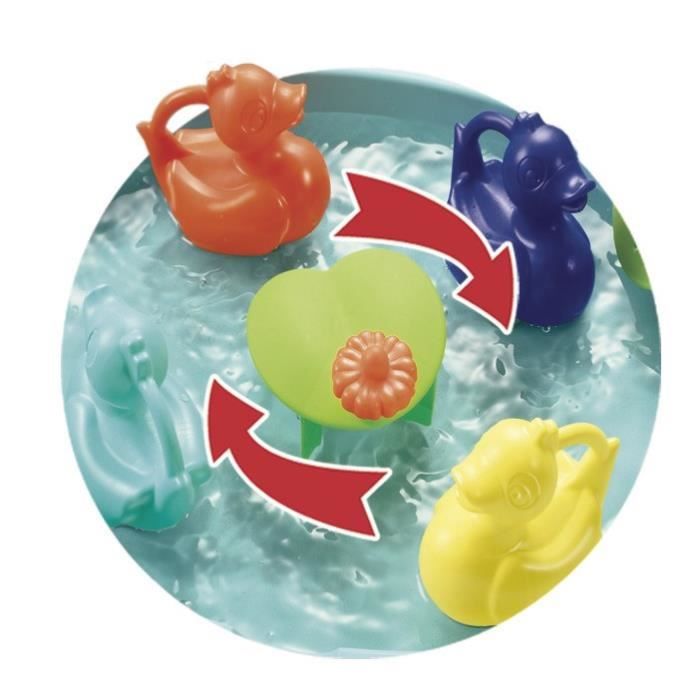 ECOIFFIER - Table peche a la ligne - 4 canards, canne, Èpuisette, toboggan et manivelle en forme de nÈnuphar