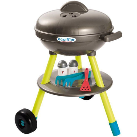 Jouets Ecoiffier - Barbecue Charbon + 16 Accessoires - Outillage de Jardin pour Enfants - Fabriqué en France