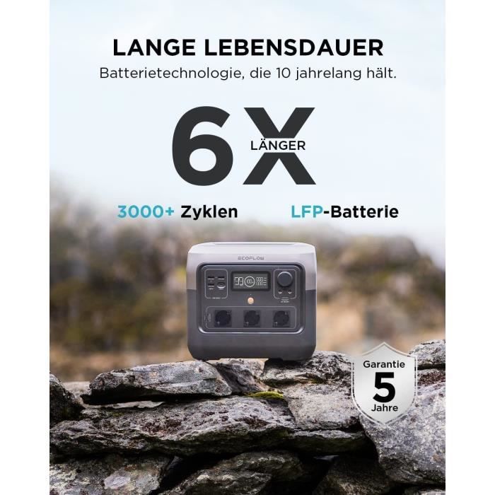 générateur electrique portable RIVER 2 PRO, 768Wh, 3 sortie CA - 800 W au total (surtension 1600 W)