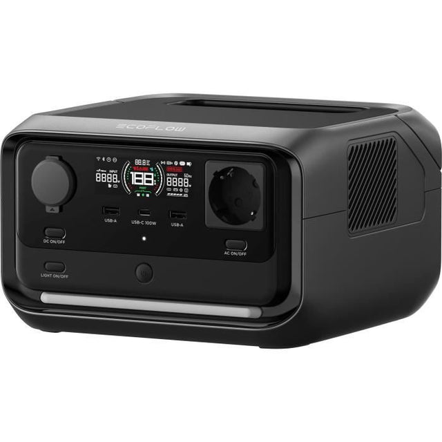 Station d'énergie portable - ECOFLOW - River 3 PLUS - 2 674 W - 9 ports de sortie - Noir/gris