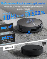 ECOVACS X11 PRO OMNI - Robot Aspirateur Laveur avec Blast - 19500 Pa - PowerBoost Ultra-Rapide - OZMO Roller 2.0 - ZeroTangle 3.0
