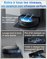 ECOVACS X11 PRO OMNI - Robot Aspirateur Laveur avec Blast - 19500 Pa - PowerBoost Ultra-Rapide - OZMO Roller 2.0 - ZeroTangle 3.0