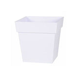 EDA Pot de fleurs carré TOSCANE - 22 L - 32 x 32 x H 32 cm - Blanc