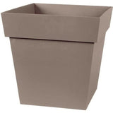 Pot de fleurs Carré 32 cm - EDA - Toscane - 22 L - 32 x 32 x H.32 cm - Taupe