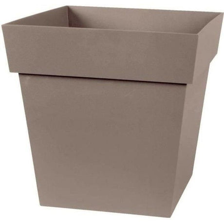 Pot de fleur carré - Toscane - EDA - 32 x 32 x H. 32 cm - Intérieur / Extérieur - 22L - Taupe