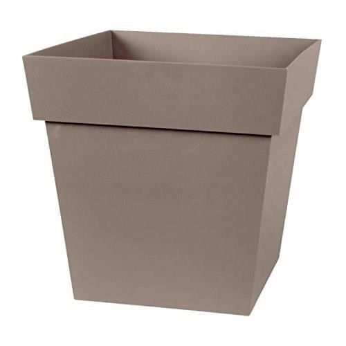 Pot de fleurs Carré 32 cm - EDA - Toscane - 22 L - 32 x 32 x H.32 cm - Taupe