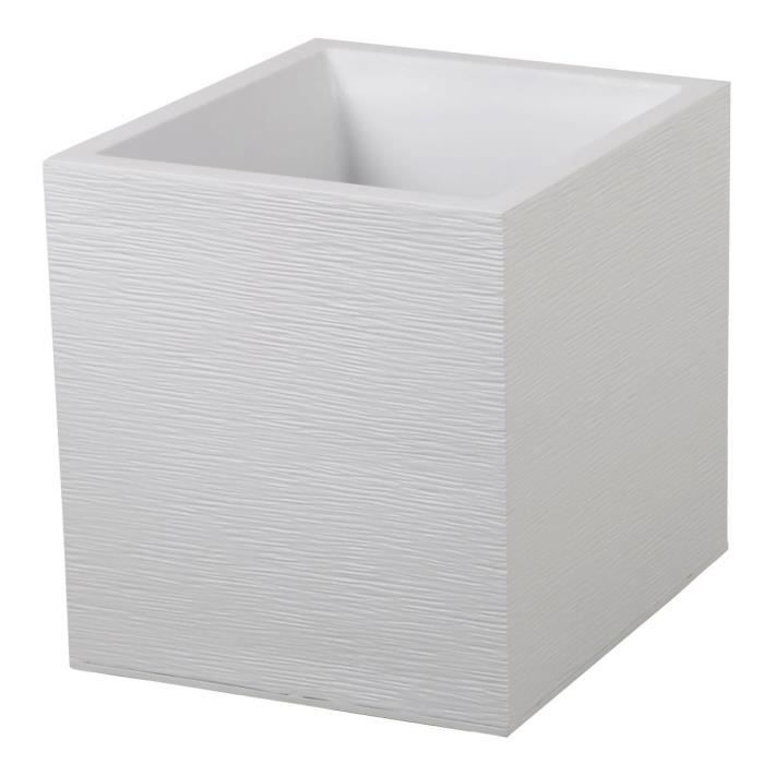 EDA Graphite square pot - 39 x 39 x 43 cm - Capacity 31L - Whitewashed